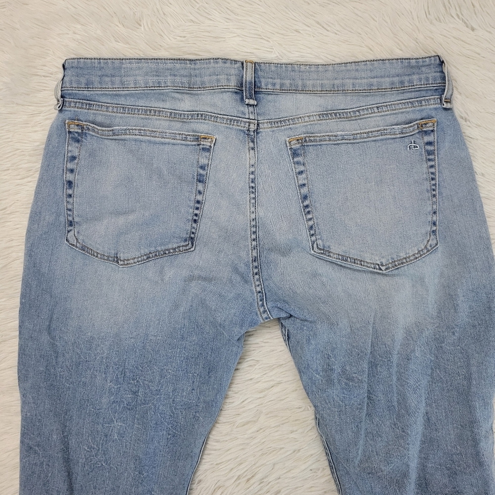 Rag & Bone Dre Low Rise Slim Boyfriend Jeans Women's Sz 31 Ankle Crop Distressed - Picture 2 of 9